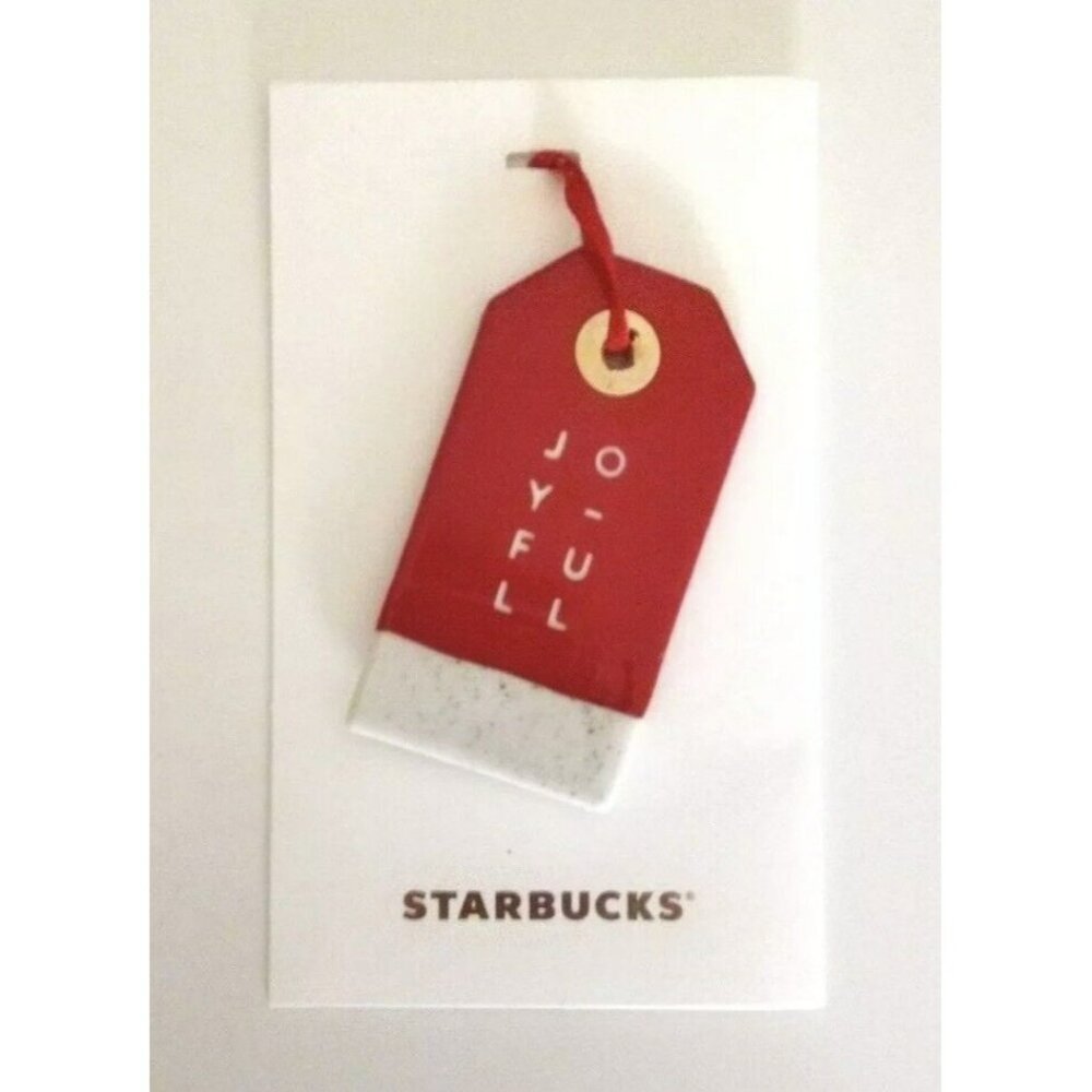 Starbucks 2017 Red Tag “Joyful” Holiday Christmas Tree Ornament Limited Edition